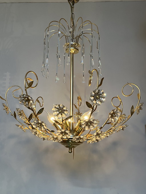 Xl Branded Swarovski Floral Chandelier Pendant Lamp Crystal