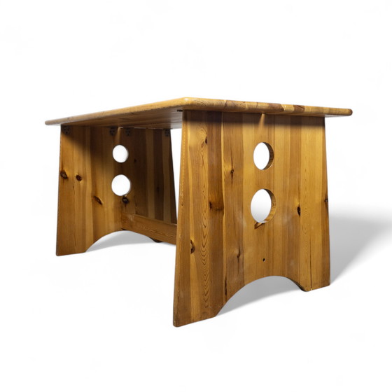 Image 1 of Ensemble de salle à manger sculptural en pin par Gilbert Marklund pour Furusnickarn Ab, 1970S
