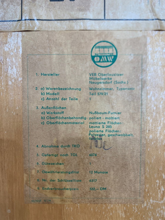 Image 1 of Mid Century highboard armoire vitrine vintage