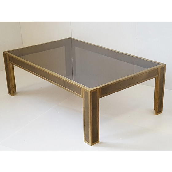 Image 1 of Table basse vintage en bronze et verre, 1970
