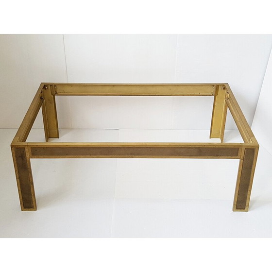 Image 1 of Table basse vintage en bronze et verre, 1970