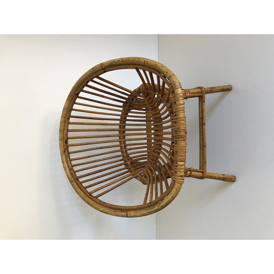 Image 1 of Bureau et chaise en rotin vintage pour enfants