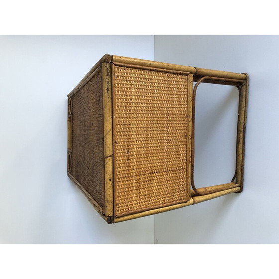 Image 1 of Bureau et chaise en rotin vintage pour enfants