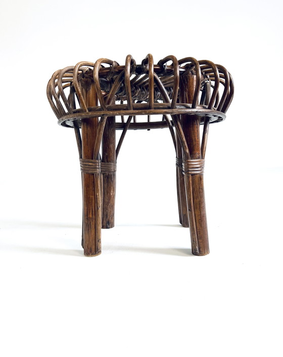 Image 1 of Tabouret vintage en rotin '60