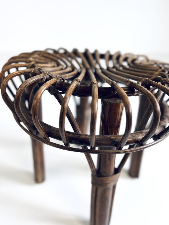 Image 1 of Tabouret vintage en rotin '60