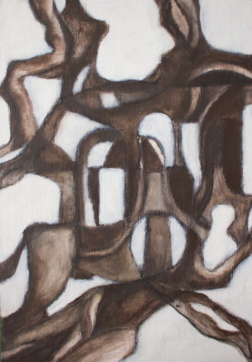 Chiru Chakravarty, Dream, huile sur toile, 40×30 cm