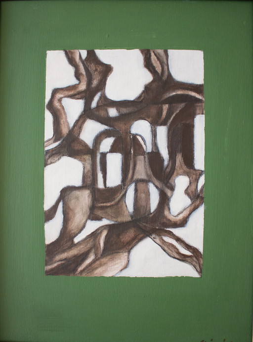 Chiru Chakravarty, Dream, huile sur toile, 40×30 cm