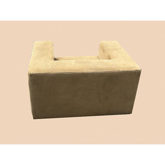 Image 1 of Paire de fauteuils Throw-away vintage en cuir de veau et velours par Willie Landels pour Bonifico Zanotta, 1965