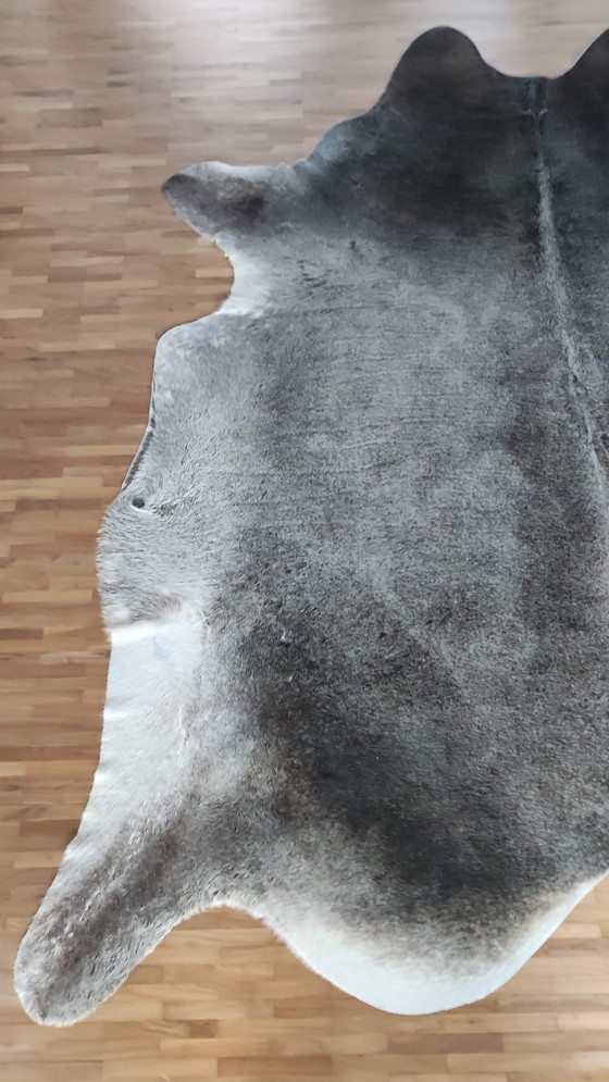 Image 1 of Cuir de vache blanc et gris