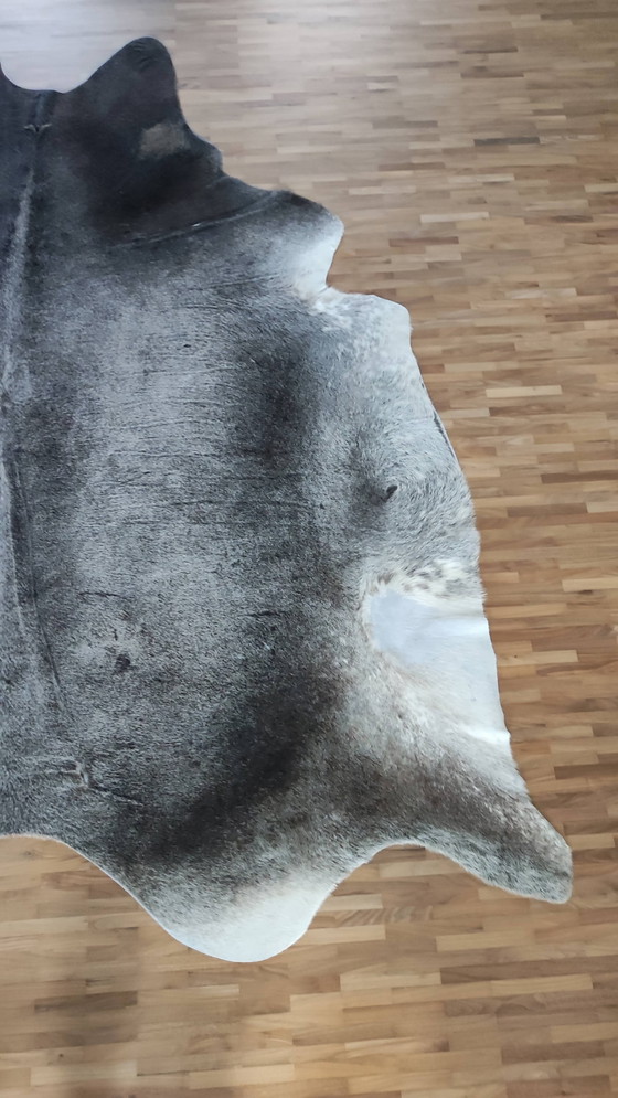 Image 1 of Cuir de vache blanc et gris