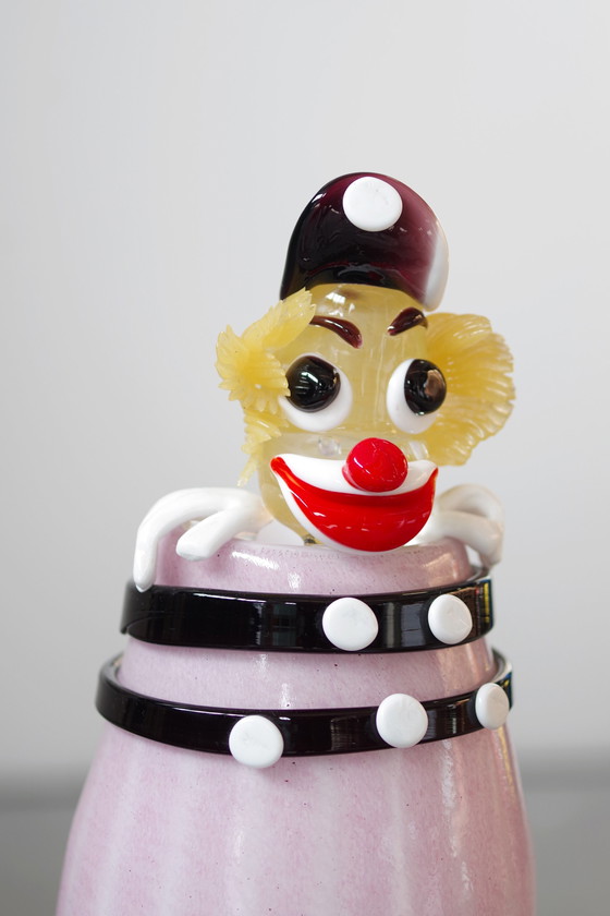 Image 1 of Vintage Murano Glass Clown Sculpture - 1990S/2000S Collectible Art Piece, New In Box