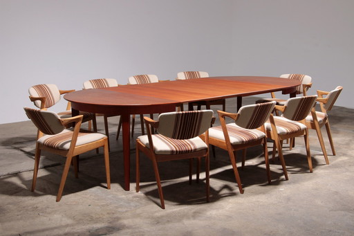 Table de salle à manger en teck des années 1960 par Henning Kjærnulf Modèle 62