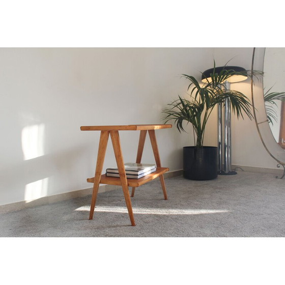 Image 1 of Table d'appoint vintage en bois de hêtre, Italie 1950s