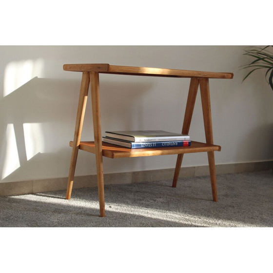 Image 1 of Table d'appoint vintage en bois de hêtre, Italie 1950s