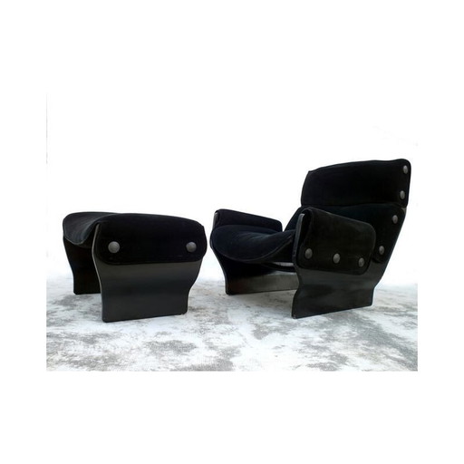 Fauteuil et ottoman Vintage Canada par Osvaldo Borsani pour Tecno, Italie 1965