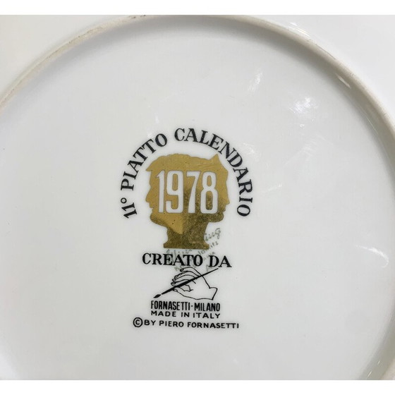Image 1 of Assiette de calendrier en porcelaine de Piero Fornasetti, 1978