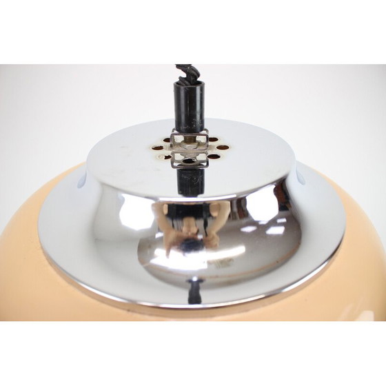 Image 1 of Lampe suspendue vintage Meblo en plastique beige-orange par Harvey Guzzini, Italie 1970