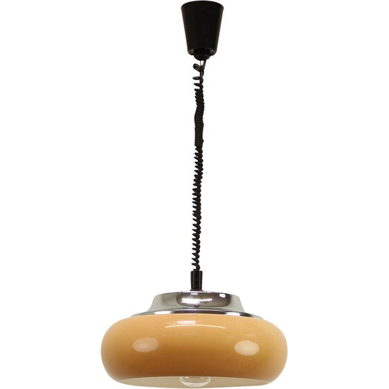 Image 1 of Lampe suspendue vintage Meblo en plastique beige-orange par Harvey Guzzini, Italie 1970
