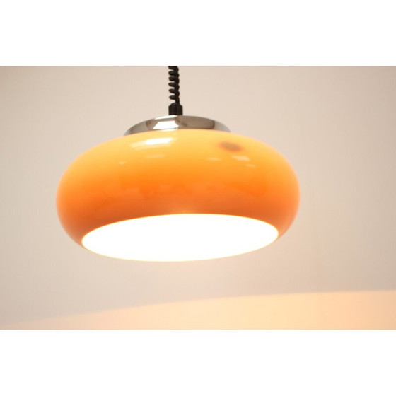 Image 1 of Lampe suspendue vintage Meblo en plastique beige-orange par Harvey Guzzini, Italie 1970