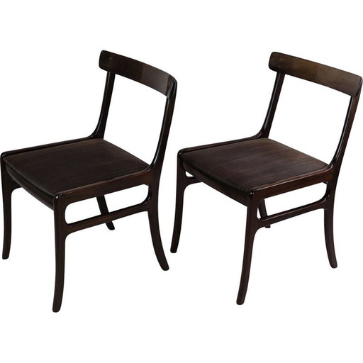 Paire de fauteuils Rungstedlund vintage en acajou par Ole Wancher pour Poul Jeppesen