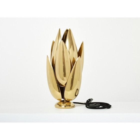 Image 1 of Lampe Lotus en bronze doré par Michel Armand, 1970