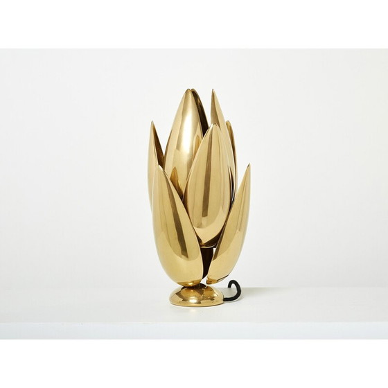 Image 1 of Lampe Lotus en bronze doré par Michel Armand, 1970