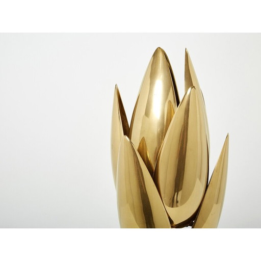 Lampe Lotus en bronze doré par Michel Armand, 1970