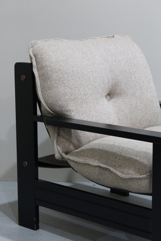 Image 1 of Fauteuil Vintage 1970 - Noir Beige