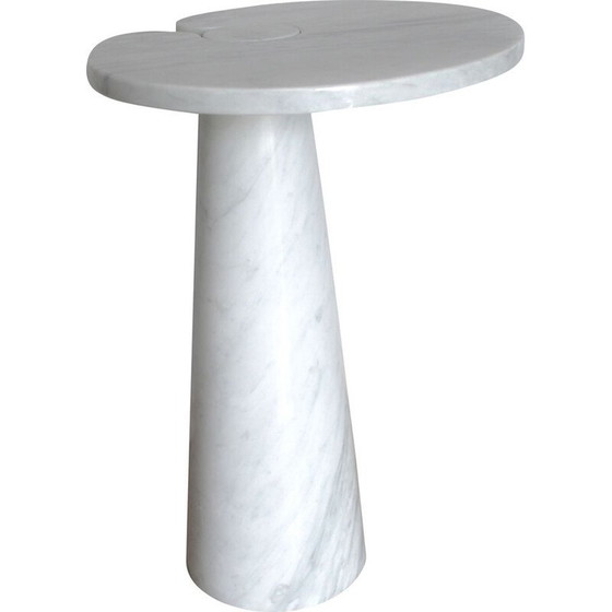 Image 1 of Table d'appoint vintage en marbre blanc de Carrare par Angelo Mangiarotti, Italie 1970