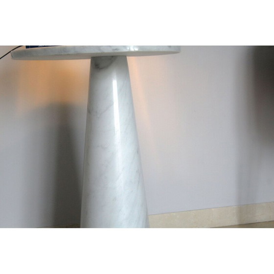 Image 1 of Table d'appoint vintage en marbre blanc de Carrare par Angelo Mangiarotti, Italie 1970
