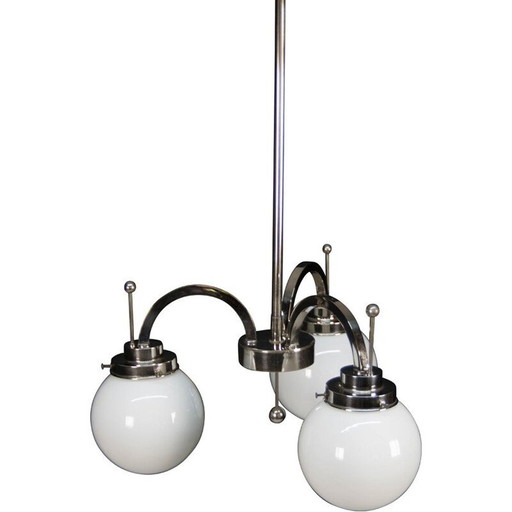 Lustre vintage art déco à 3 flammes, 1920