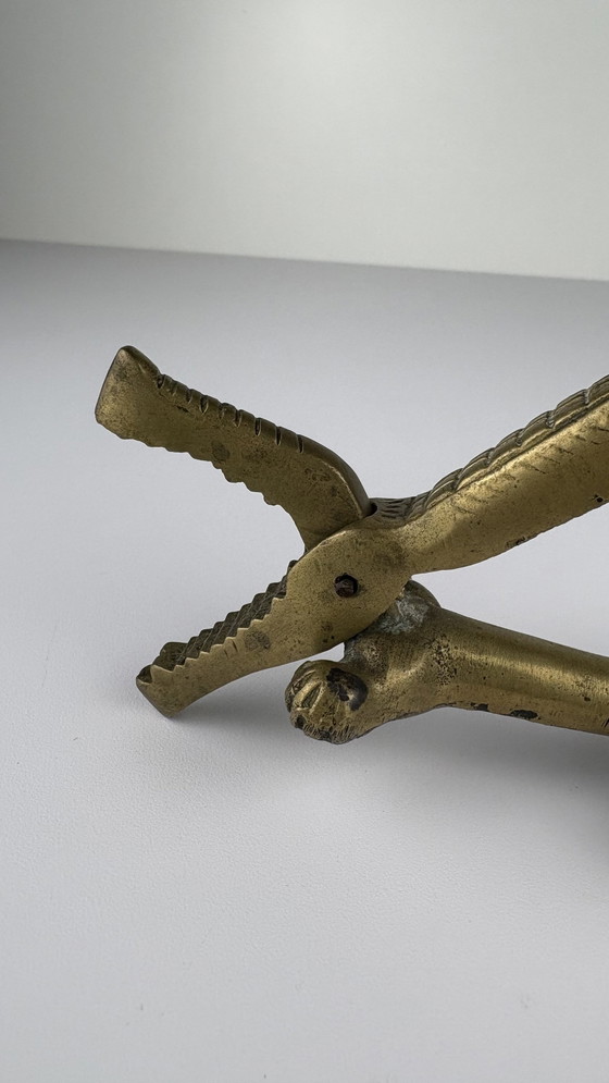 Image 1 of Casse-noisette en laiton vintage (Wal) Crocodile