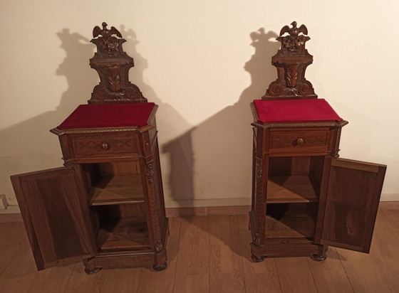 Image 1 of Ensemble de chambre à coucher, armoire, commode, tables de chevet, 1890S, lot de 4