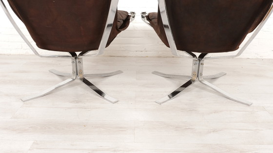 Image 1 of 2 X Fauteuil Vintage | Falcon | Sigurd Ressell | Cuir