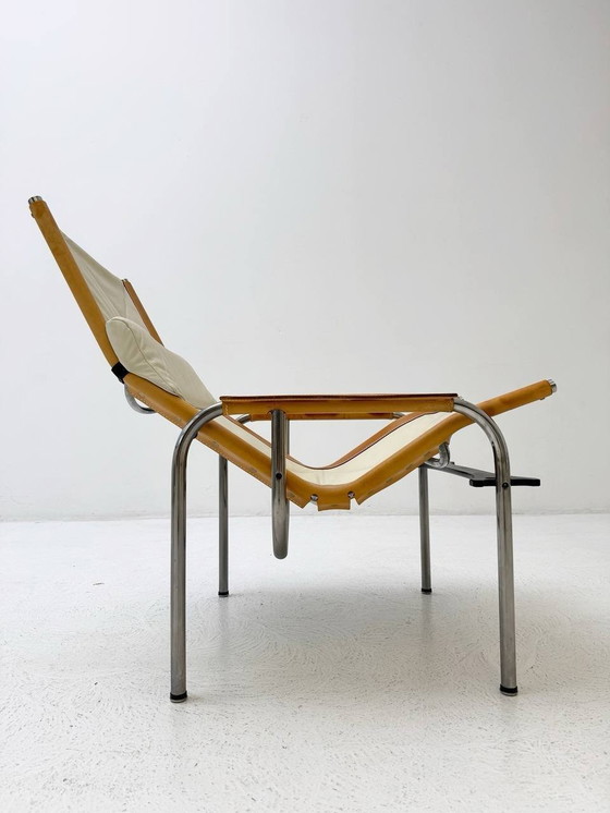 Image 1 of Hans Eichenberger Fauteuil de salon et ottomane de Strässle, années 1960