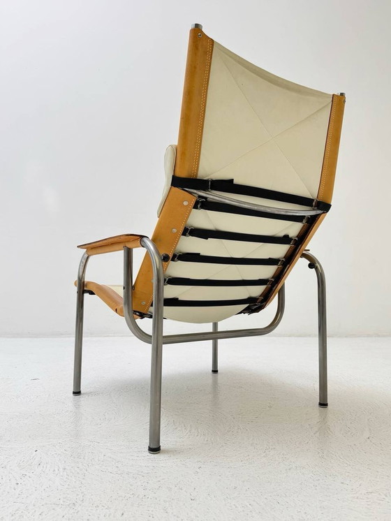 Image 1 of Hans Eichenberger Fauteuil de salon et ottomane de Strässle, années 1960