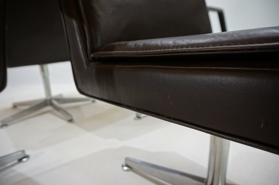 Image 1 of Art Collection Set Of 4 Leather Office Chairs By Rudolf Berndt Glatzel For W. Knoll