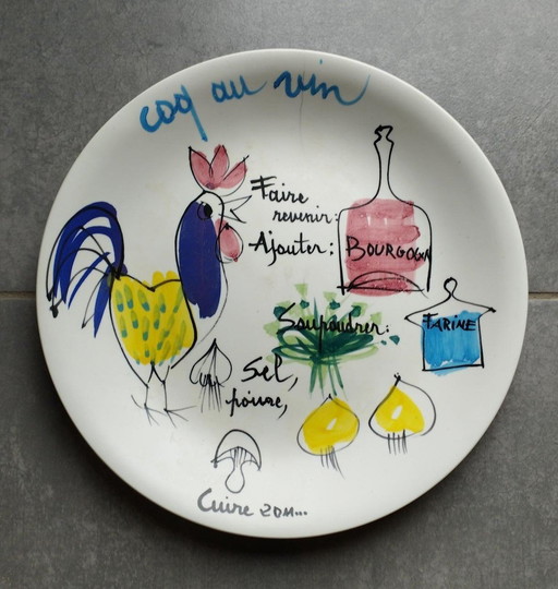 Assiette Ancienne De Lili Voltz 1950 - 1960