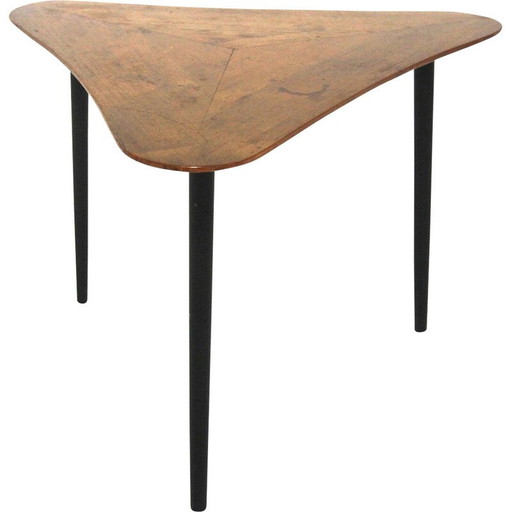 Table d'appoint vintage en teck et hêtre, Suède 1950