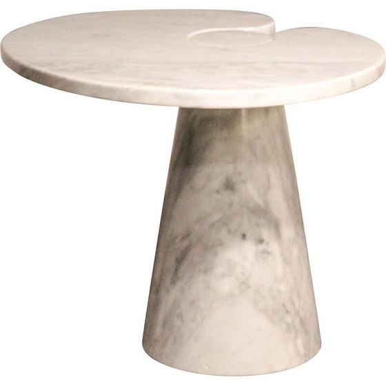 Image 1 of Paire de tables d'appoint vintage en marbre blanc de Carrare dans le style Angelo Mangiarotti, 1970