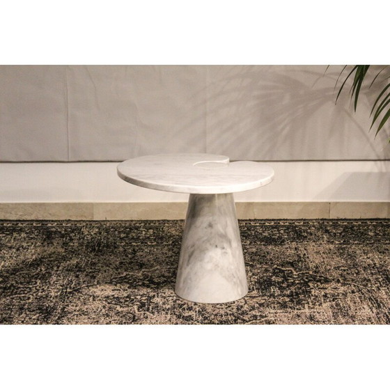 Image 1 of Paire de tables d'appoint vintage en marbre blanc de Carrare dans le style Angelo Mangiarotti, 1970