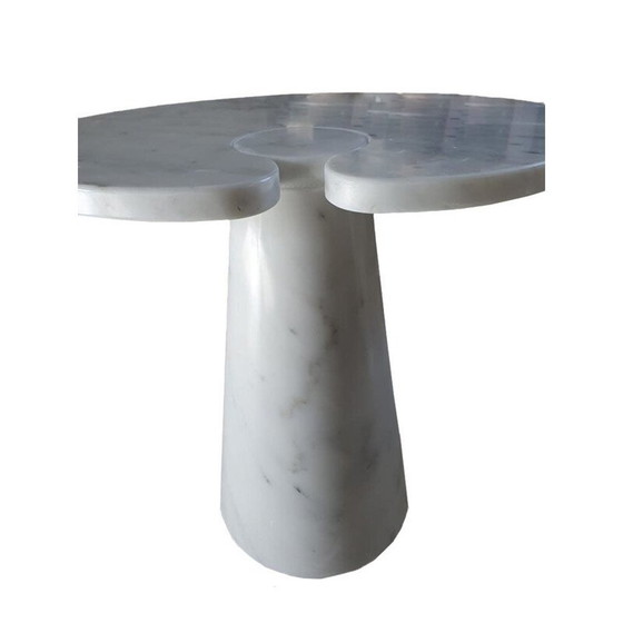 Image 1 of Paire de tables d'appoint vintage en marbre blanc de Carrare dans le style Angelo Mangiarotti, 1970