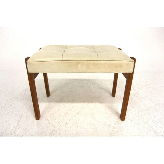 Image 1 of Repose-pieds scandinave vintage en skaï, Suède 1960