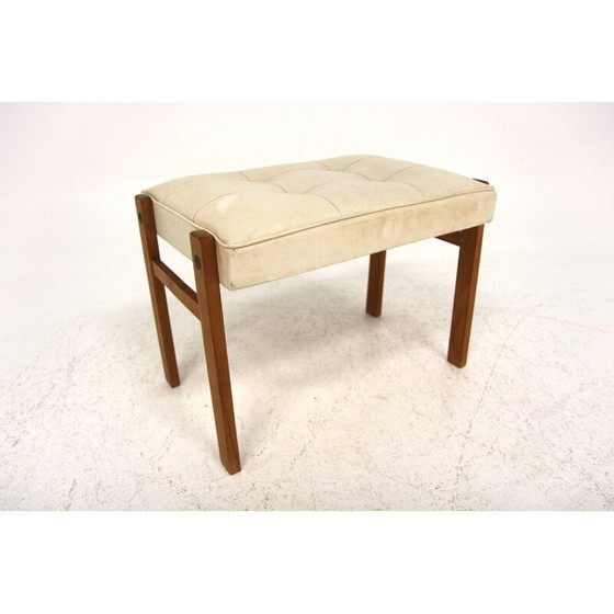 Image 1 of Repose-pieds scandinave vintage en skaï, Suède 1960
