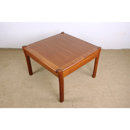 Table basse vintage en teck avec plateau réversible, Danemark 1960
