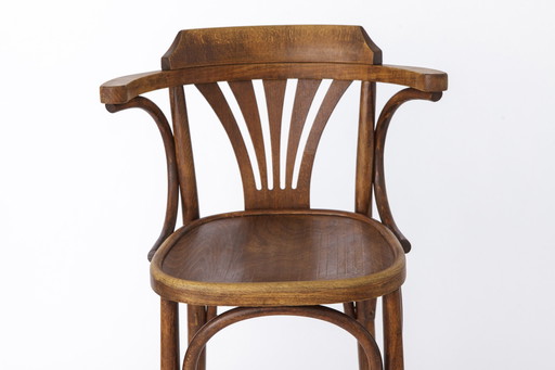 1 tabouret haut de pub irlandais en bois vintage avec technique en bois courbé 1960S-1970S