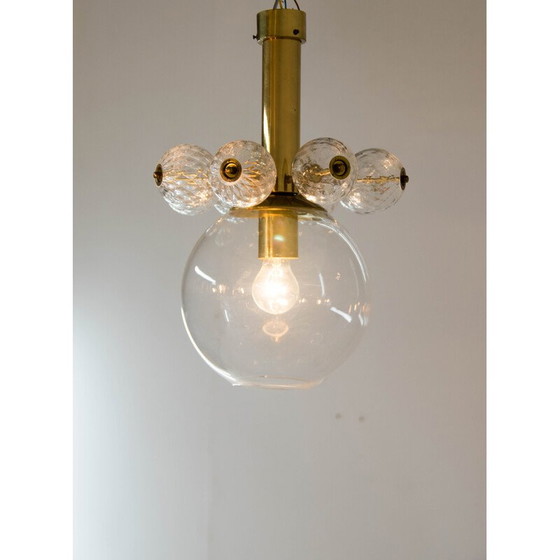 Image 1 of Lampe suspendue en verre d'art vintage par Kamenicky Senov, 1960s