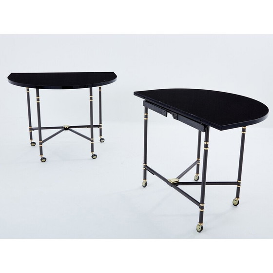 Image 1 of Table de salle à manger extensible Royal en chêne massif par Pierre Delbée pour Maison Jansen, 1960