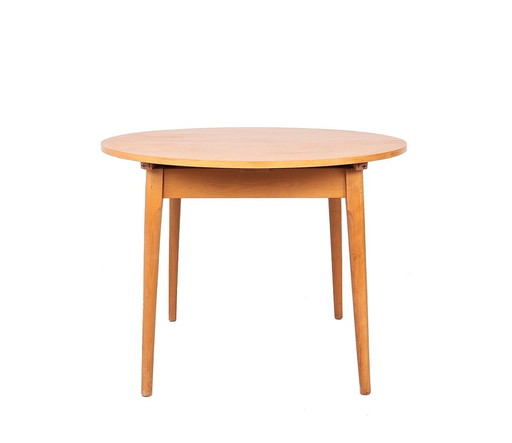 Table de salle à manger ronde extensible, 1950S