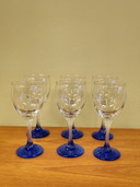 Set de 6 verres à vin vintage Verres à vin bleu